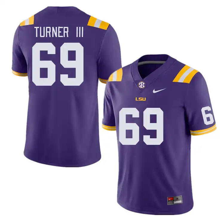 Men's LSU Tigers Charles Turner III #69 Purple NCAA Football Jersey